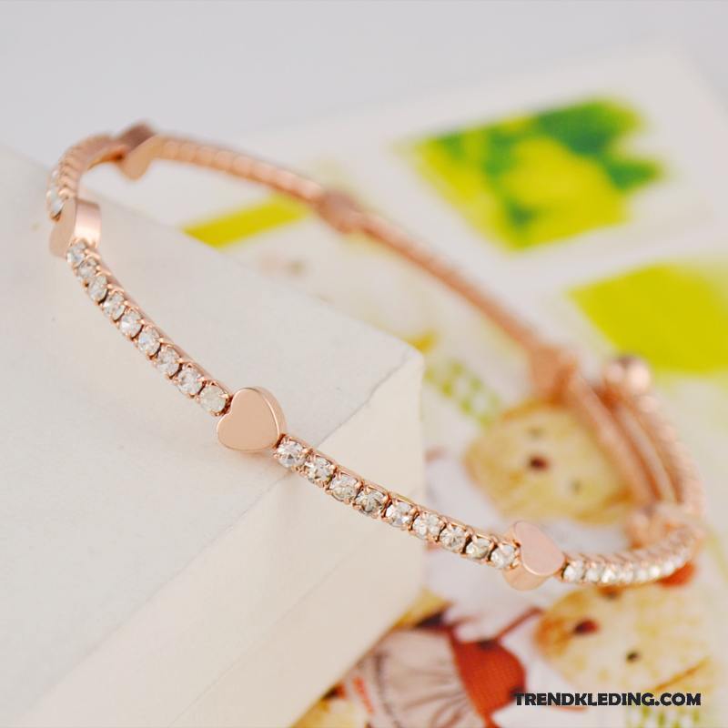 Armband Dames Lucky Armbanden Mode Accessoires Roze Gouden