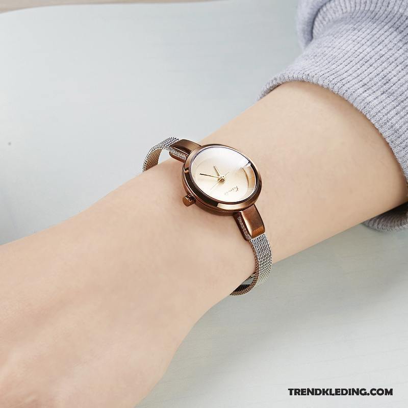Horloge Dames Genereus Student Mini Vers Trend Eenvoudig Roze Wit Gouden