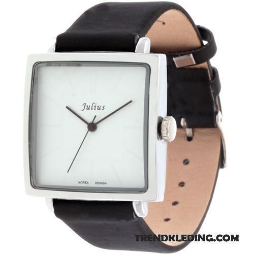 Horloge Heren Klassiek Vierkante Mode Eenvoudig Dames Gemiddelde Zilver Wit