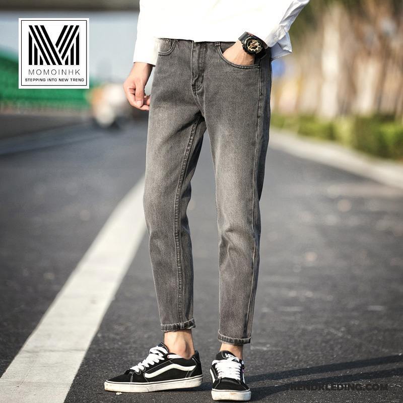Spijkerbroek Heren Jeugd Spijkerbroek Jeans Slim Fit Voorjaar Zomer Trend Zwart