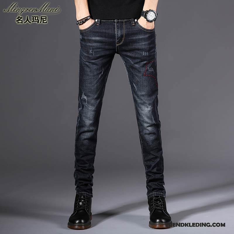 Spijkerbroek Heren Zomer Spijkerbroek Jeans Skinny Voorjaar Jeugd Trend Zwart