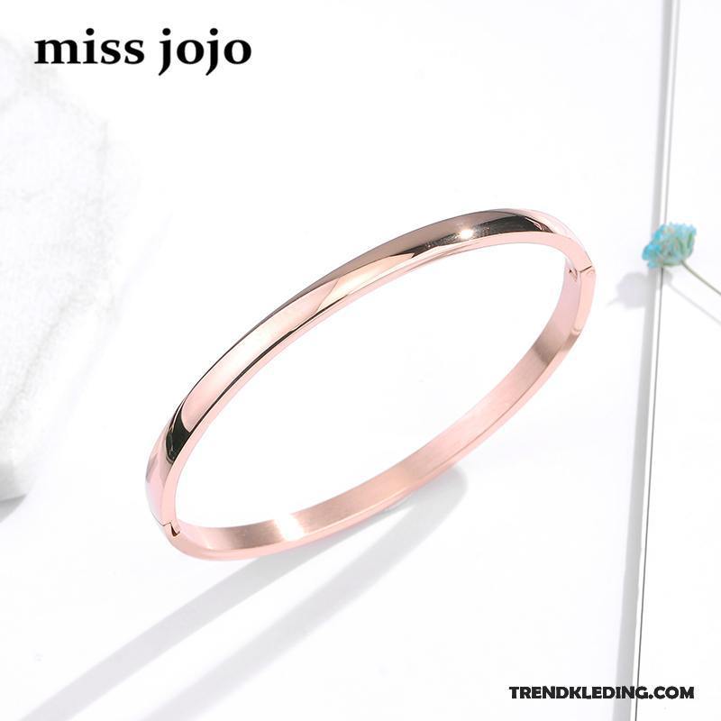 Armband Dames Armbanden Kleur Eenvoudig Roze Roze Gouden