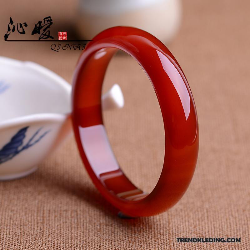Armband Dames Gemiddelde Armbanden Kristal Mode Accessoires Natuurlijk Rood