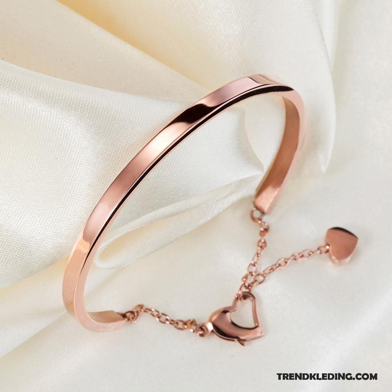 Armband Dames Strass Accessoires Geschenk Alle Wedstrijden Armbanden Hart Roze Goud
