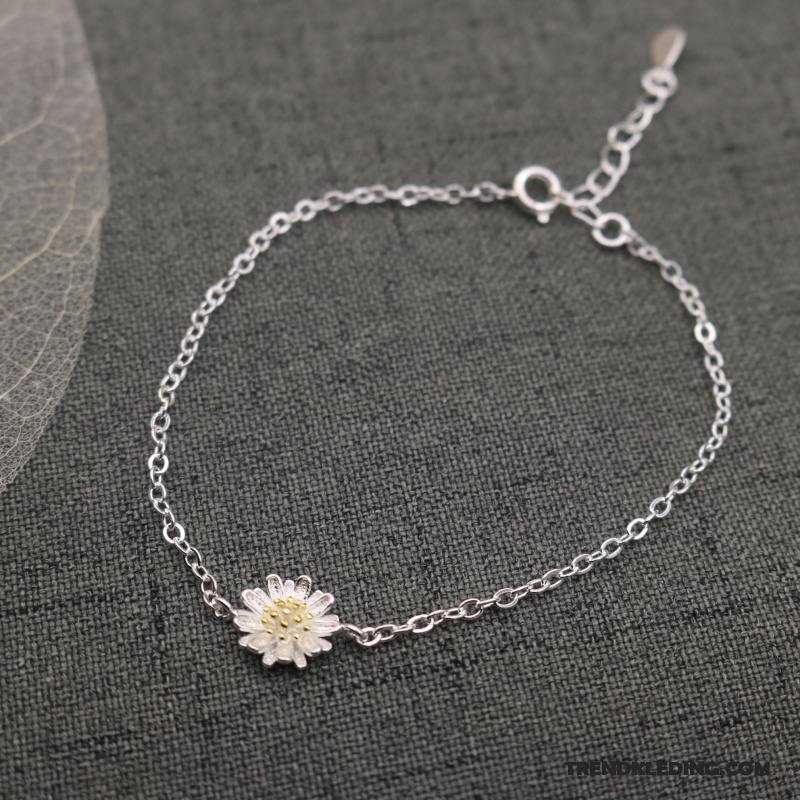 Armband Dames Vers Mini Bloemen Armbanden Eenvoudig Student Effen Kleur Zilver