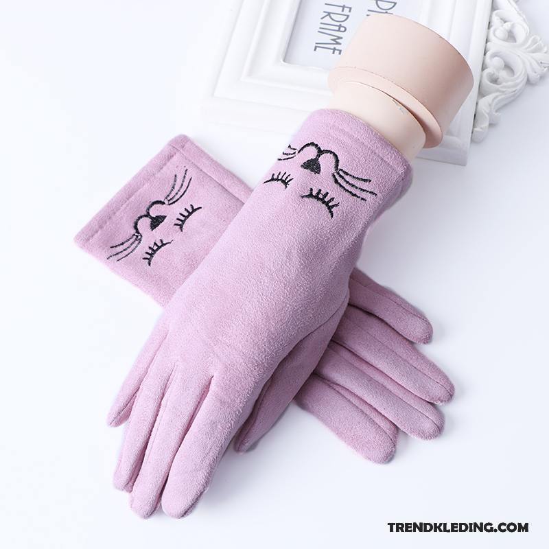 Handschoenen Dames Touchscreen Herfst Schattig Vijf Vingers Winter Casual Roze