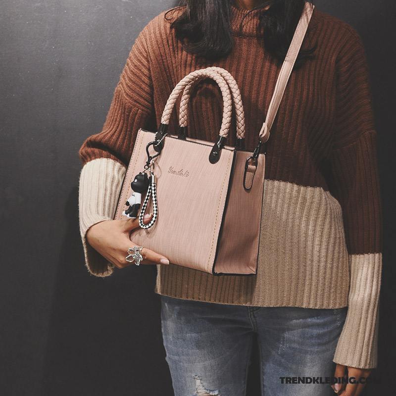 Handtas Dames 2018 Messenger Tas Trend Nieuw Mode Weven Roze