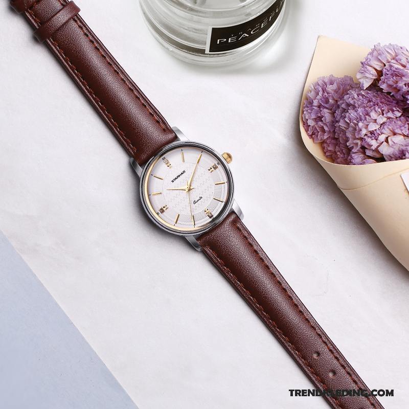 Horloge Dames Casual Nieuw Mini 2018 Mode Waterdicht Bruine Gouden