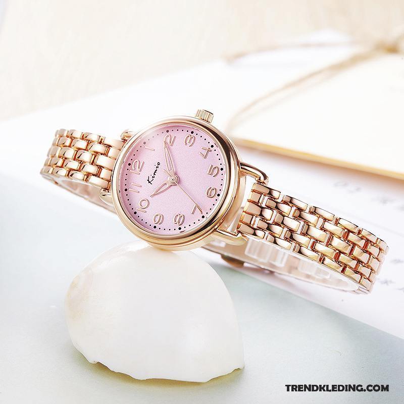 Horloge Dames Casual Quartz Horloge Trend Eenvoudig Meisje Student Roze