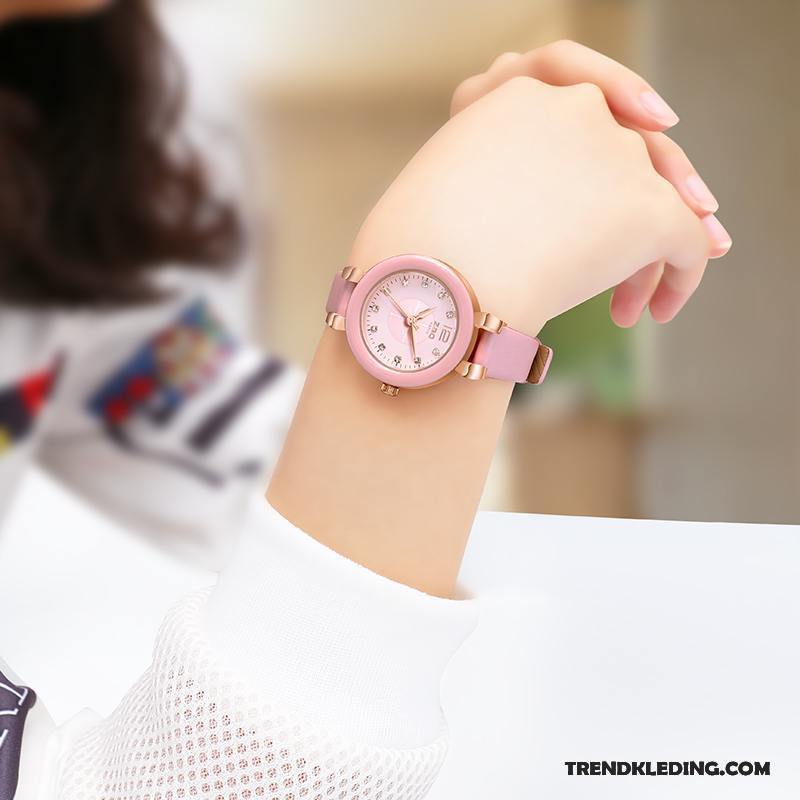 Horloge Dames Kind Gemiddelde Mini Waterdicht Student Schattig Roze