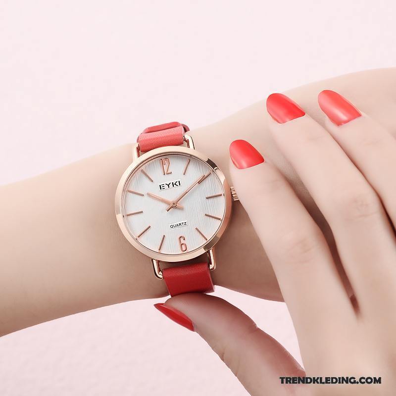 Horloge Dames Meisje 2018 Vers Mode Nieuw Waterdicht Rood