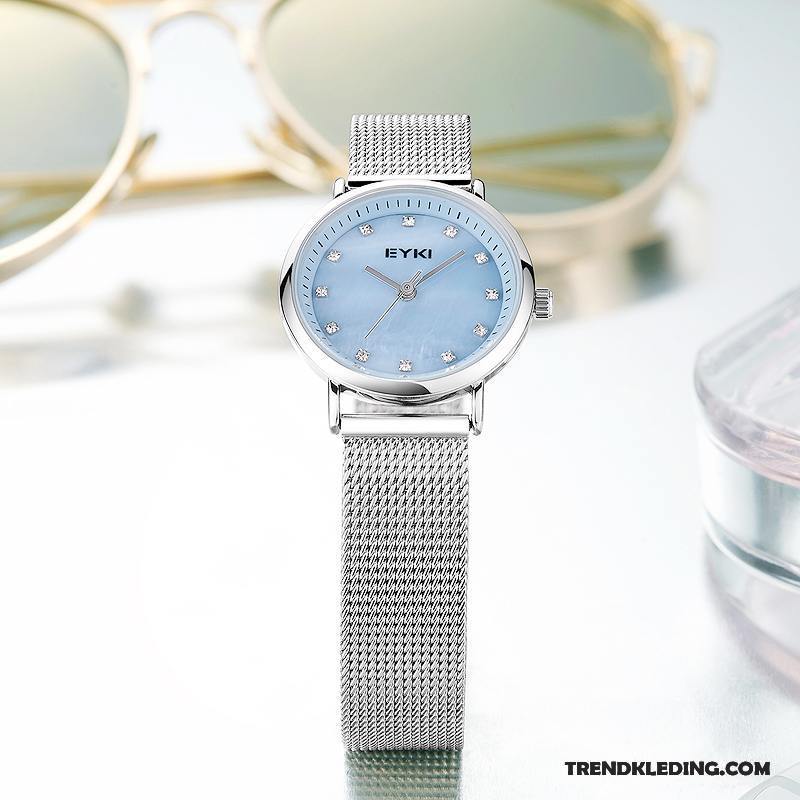 Horloge Dames Vers Mini Mode Waterdicht Nieuw Eenvoudig Blauw Beige