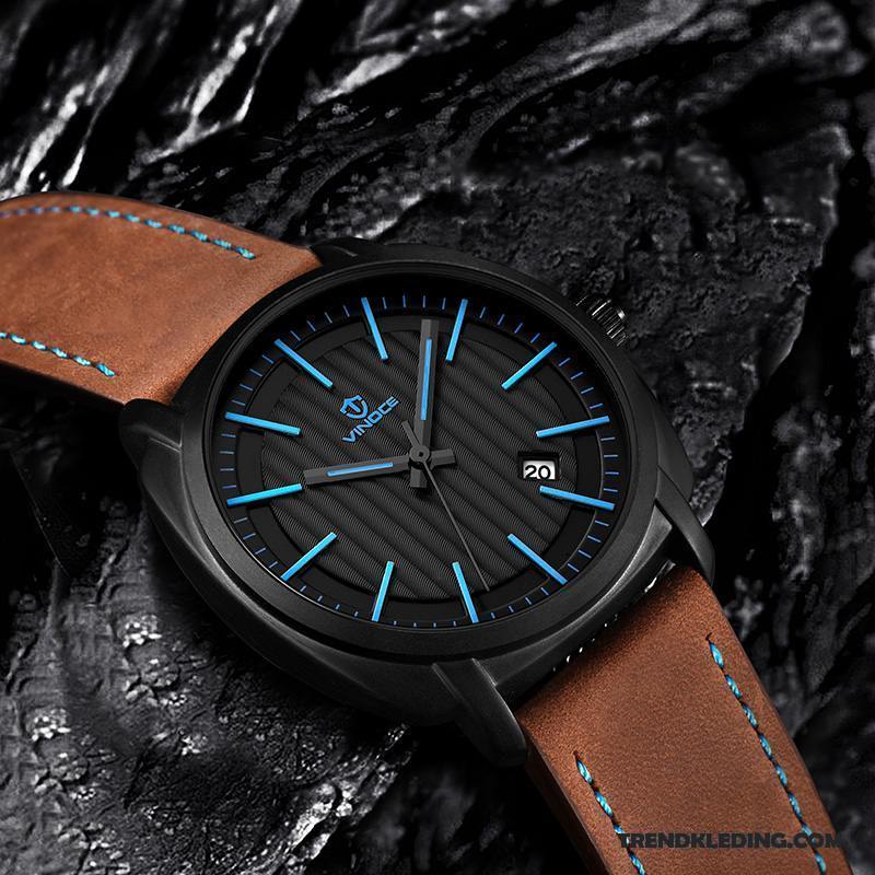 Horloge Heren Mode Waterdicht Quartz Horloge Roestvrij Staal Sport Eenvoudig Blauw