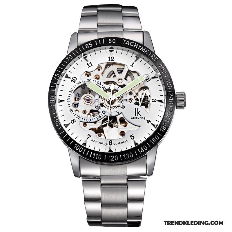 Horloge Heren Trend Dun Business Casual Waterdicht Automatisch Zilver Wit