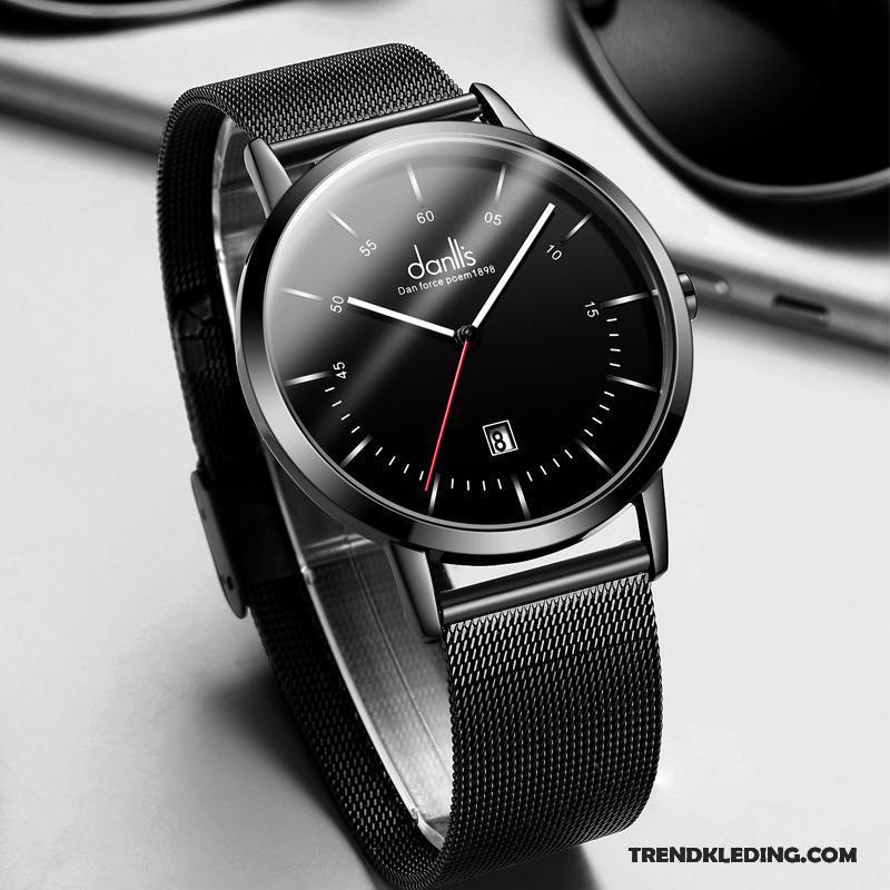 Horloge Heren Waterdicht 2018 Nieuw Riem Quartz Horloge Mode Zwart