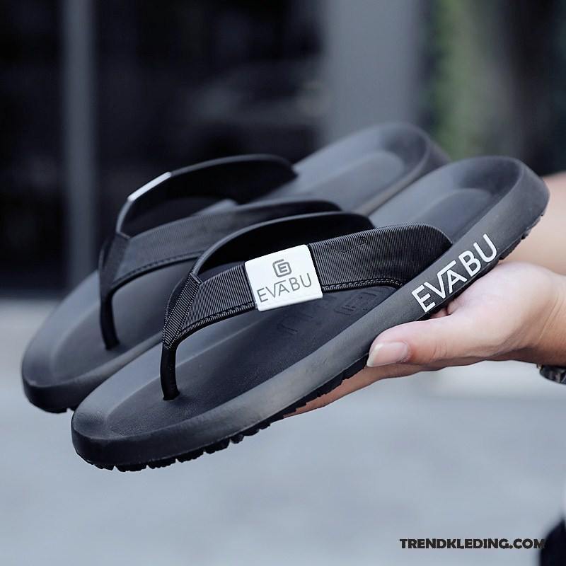 Slippers Heren Antislip Casual Schoenen Outdoor Sandaal Rubber Zandkleur Zwart