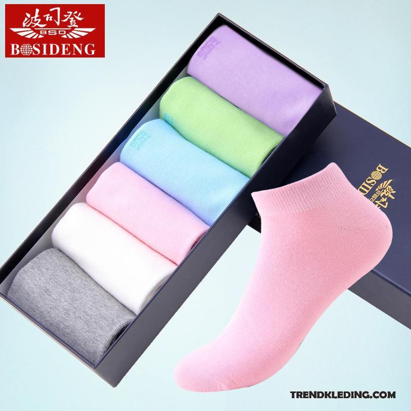 Sokken Dames 100% Katoen Laag Katoenen Sokken Korte Sok Antislip Hygroscopisch Kleur Effen Kleur Licht