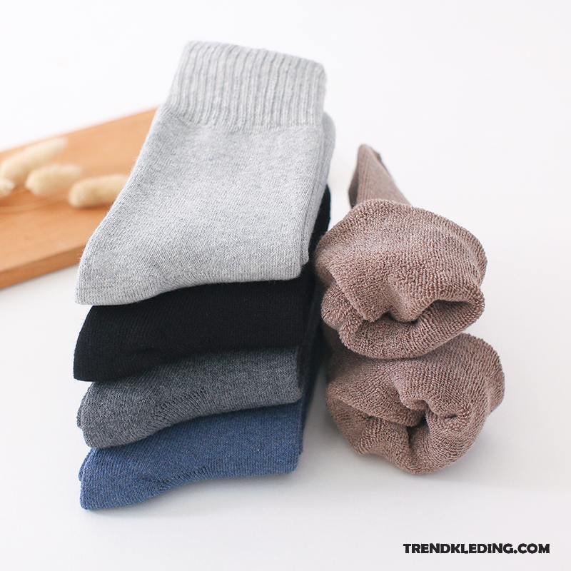 Sokken Heren Midden Winter Van Katoen Pluche Verdikken Handdoek Bruine