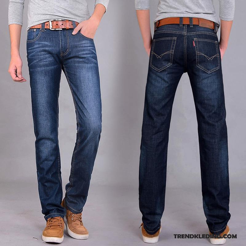 Spijkerbroek Heren Mannelijk Spijkerbroek Jeans Voorjaar Casual Rechtdoor Trend Donkerblauw