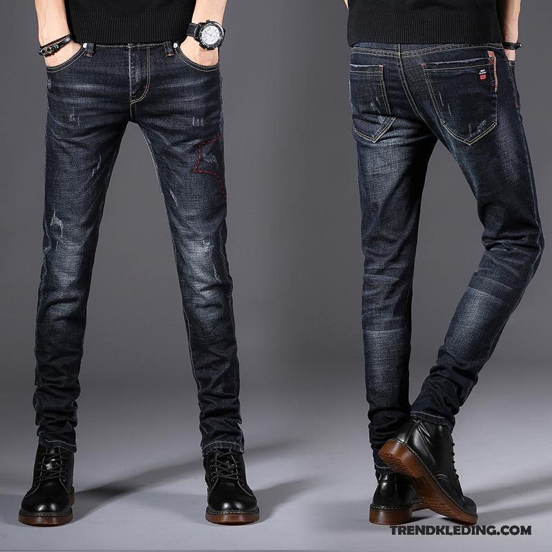 Spijkerbroek Heren Mini Spijkerbroek Jeans Nieuw 2018 Trend Stretch Broek Zwart