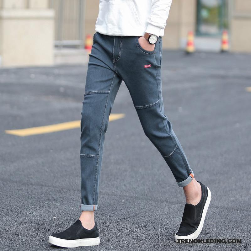 Spijkerbroek Heren Trend Elastiek Herfst Spijkerbroek Jeans Voorjaar Mannelijk Lichtblauw Zwart