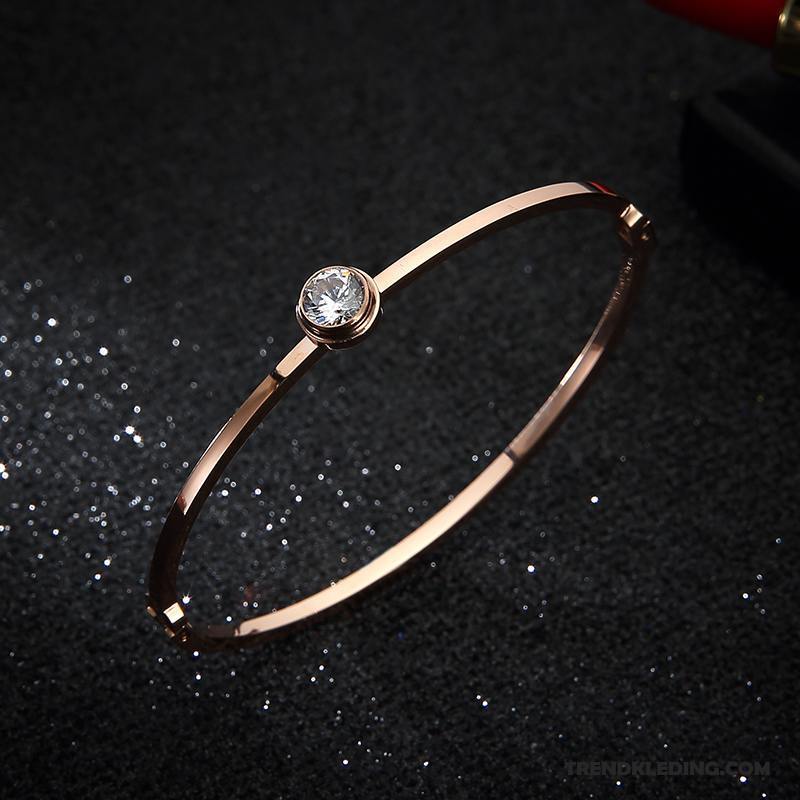 Armband Dames Eenvoudig Mode Horloge Kleur Accessoires Armbanden Roze Zilver Goud