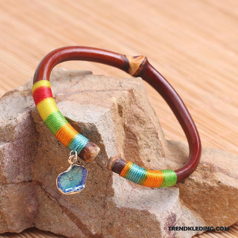 Armband Dames Hout Heren Armbanden Natuurlijk Tas Zilver