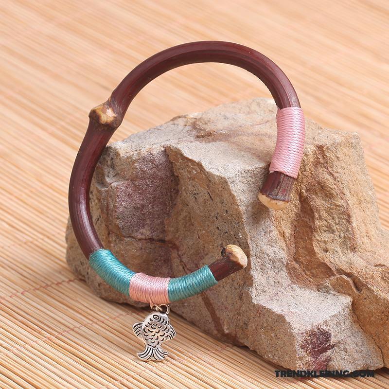 Armband Dames Hout Heren Armbanden Natuurlijk Tas Zilver