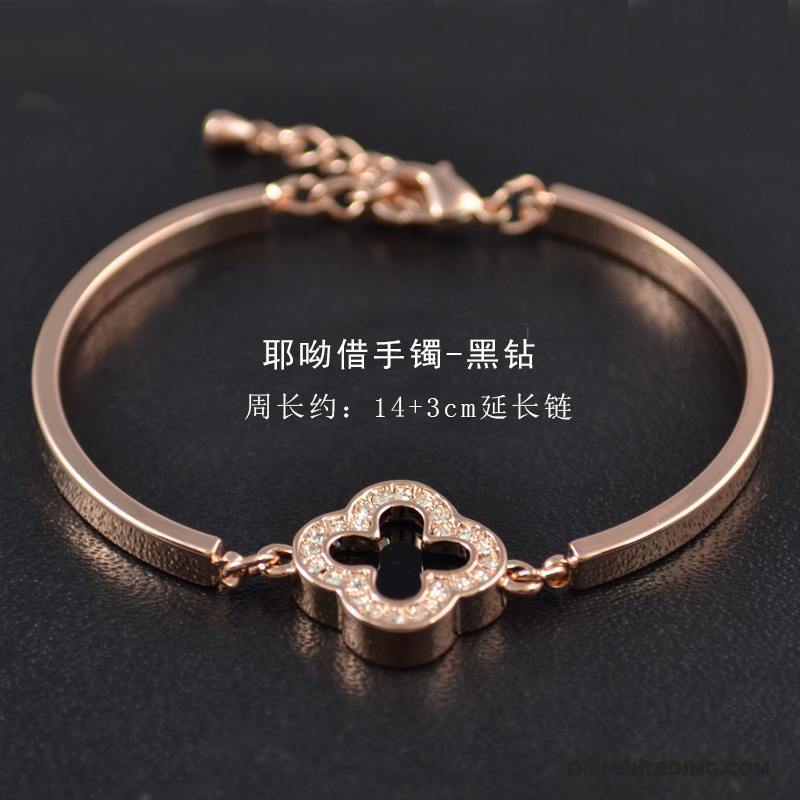 Armband Dames Mode Armbanden Geschenk Eenvoudig Bloemen Zoet Roze Goud