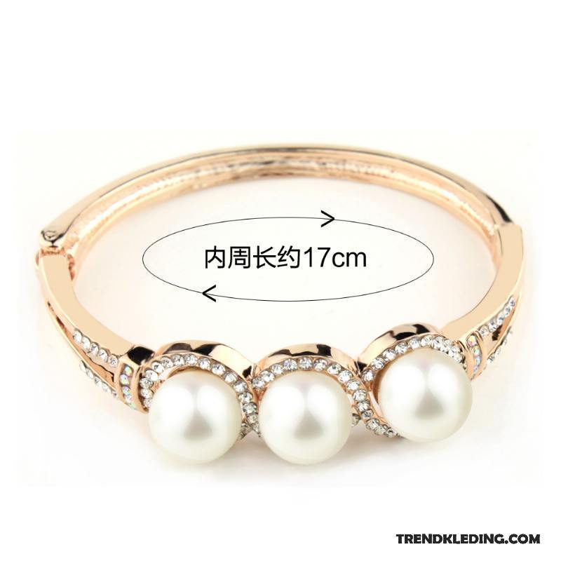 Armband Dames Parel Armbanden Fijne Roze Gouden