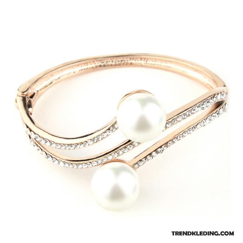 Armband Dames Parel Armbanden Fijne Roze Gouden