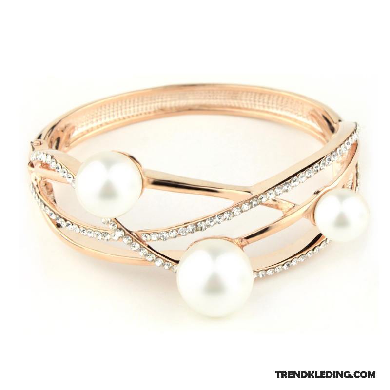 Armband Dames Parel Armbanden Fijne Roze Gouden