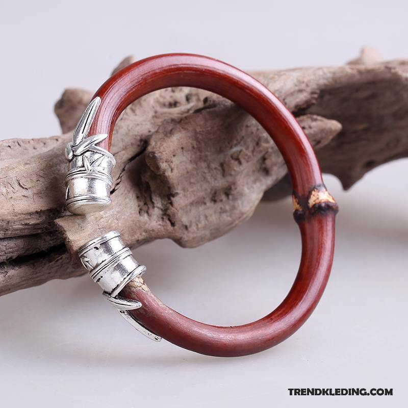 Armband Dames Tas Heren Armbanden Hout Natuurlijk Zilver