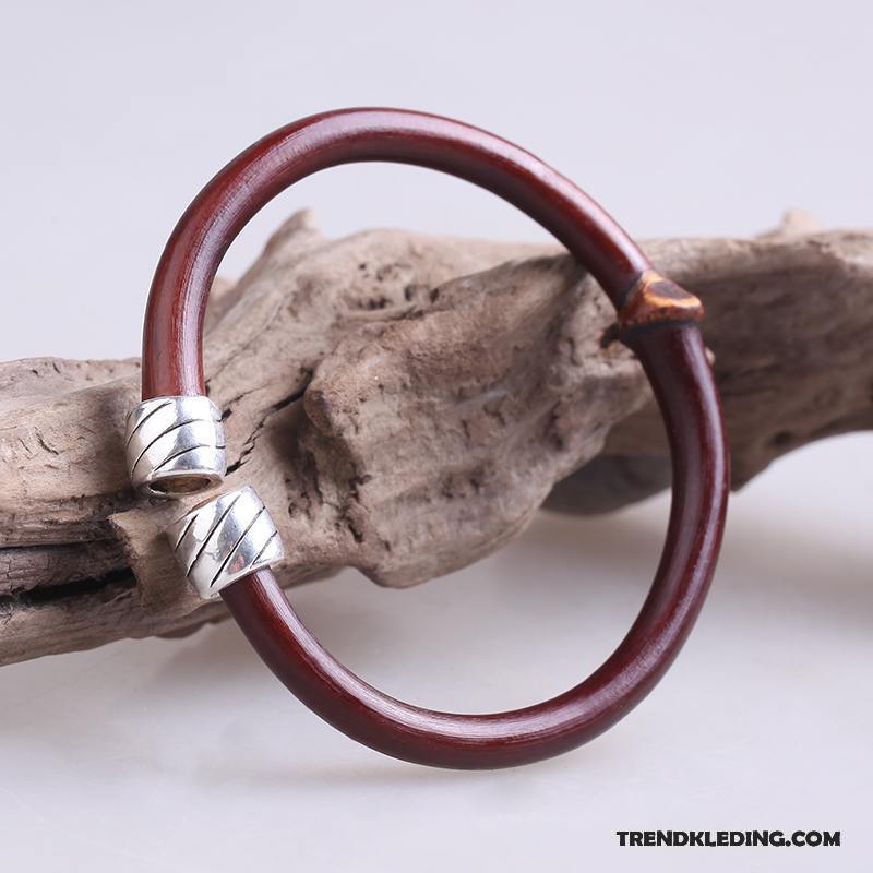 Armband Dames Tas Heren Armbanden Hout Natuurlijk Zilver