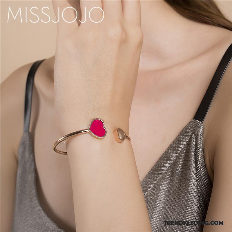Armband Dames Verstelbaar Liefde Trend Armbanden Mode Eenvoudig Roze Goud