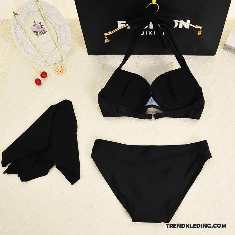 Bikini Dames Sexy Groot Zwempak Grote Bh Drie Stukken Staal Wit Zwart