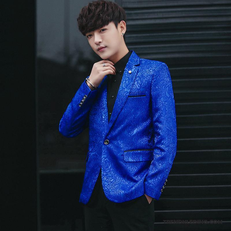 Blazer Heren 2018 Nieuw Mannelijk Voorjaar Pak Casual Blauw
