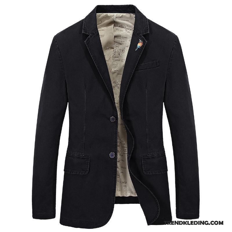 Blazer Heren Jeugd Bedrijf Mini Pak Casual Herfst Blauw