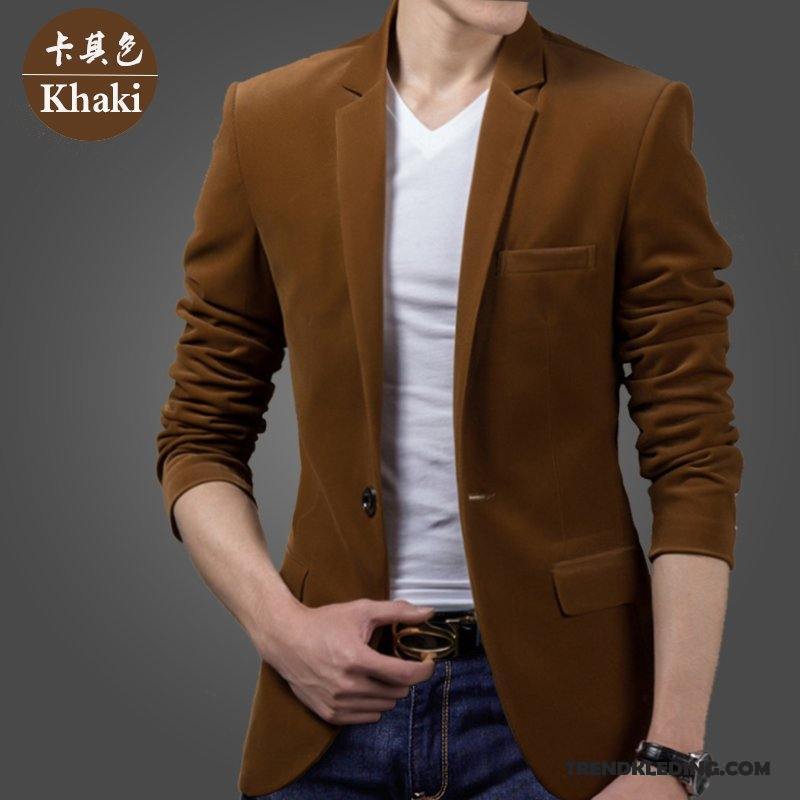 Blazer Heren Pak Slim Fit Winter Mooi Jack Herfst Zwart