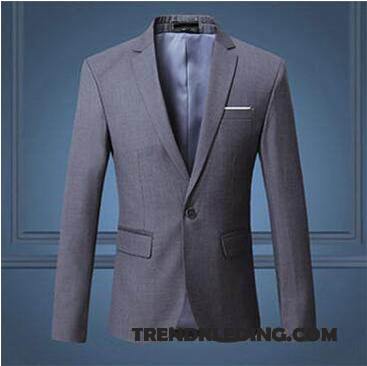 Blazer Heren Voorjaar Grote Maten Trend Casual Slim Fit Pak Jasje Wit