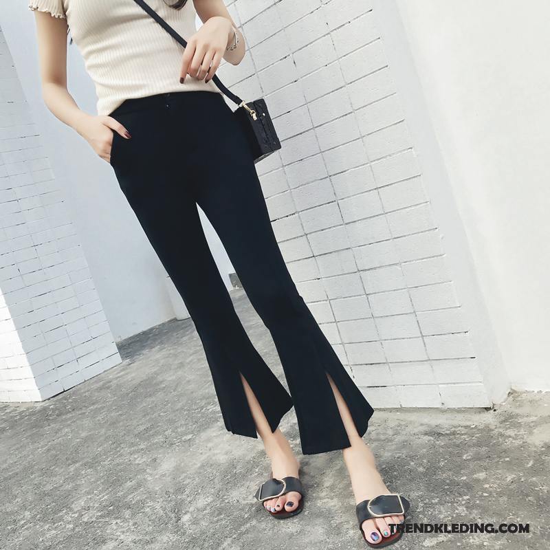 Broek Dames Herfst Flare Broek 2018 Student Hoge Taille Losse Zwart