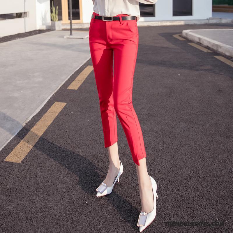 Broek Dames Nieuw Slim Fit Dunne Pak Casual Mini Wit Zwart