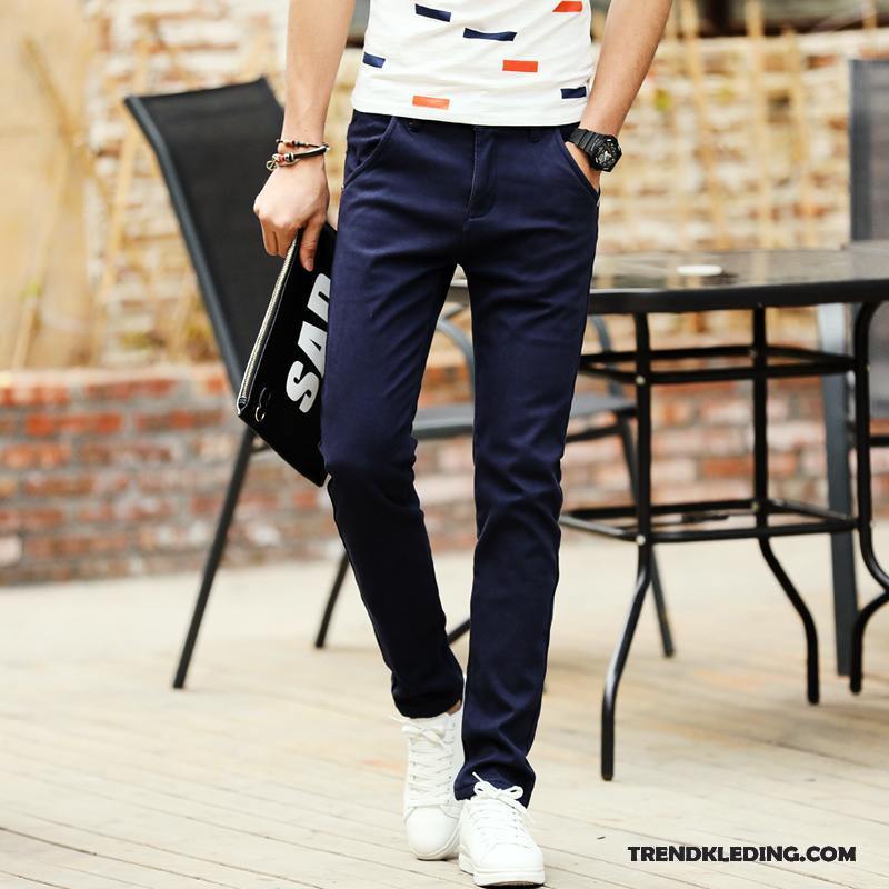 Broek Heren 2018 Mannelijk Slim Fit Potlood Broek Zomer Trend Kaki