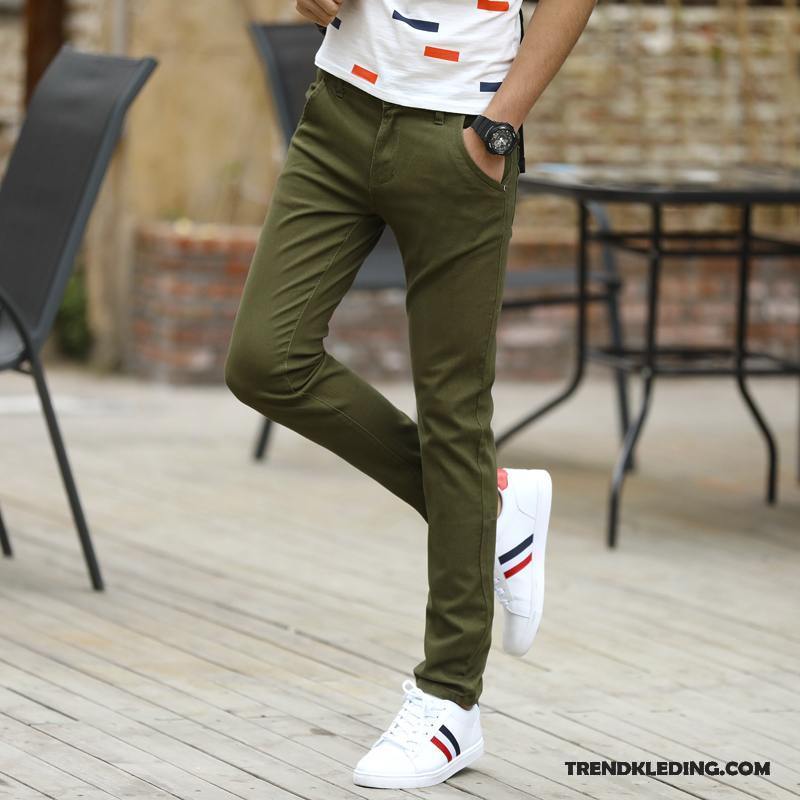 Broek Heren 2018 Mannelijk Slim Fit Potlood Broek Zomer Trend Kaki