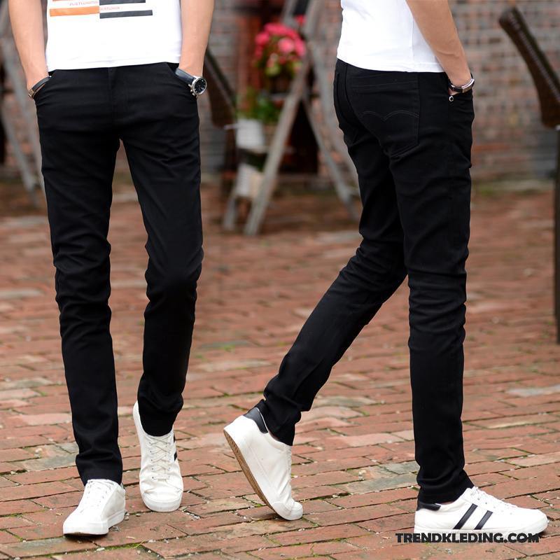 Broek Heren Lange Nieuw Casual Broek Slim Fit Elastiek Jeugd Hemelsblauw