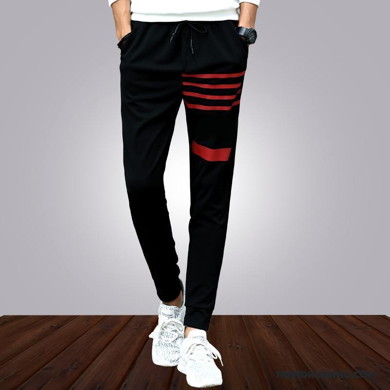 Broek Heren Mannelijk Casual Broek Trend Mini Joggingbroek Slim Fit Zwart