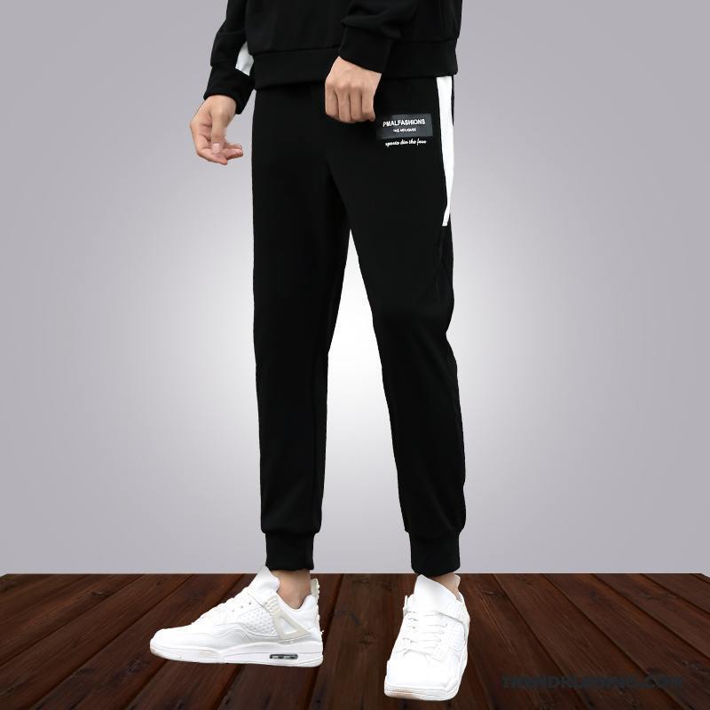 Broek Heren Mannelijk Casual Broek Trend Mini Joggingbroek Slim Fit Zwart