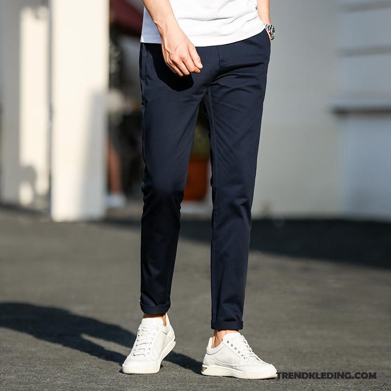 Broek Heren Slim Fit Mannelijk Trend Voorjaar Rechtdoor Casual Broek Zwart