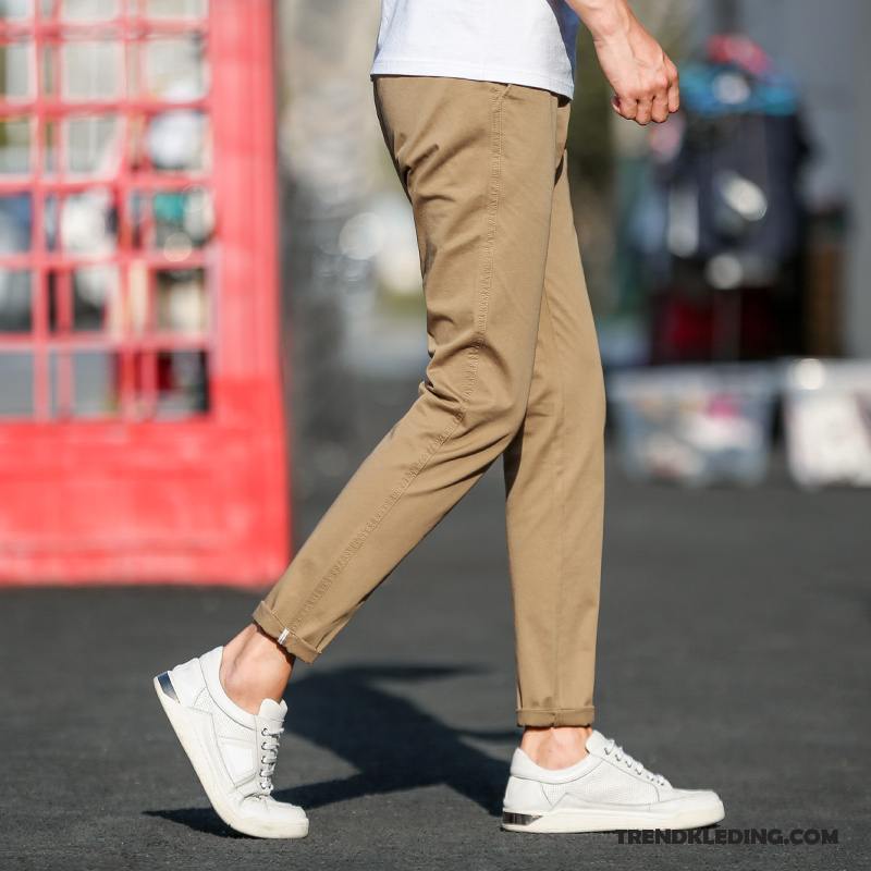 Broek Heren Slim Fit Mannelijk Trend Voorjaar Rechtdoor Casual Broek Zwart