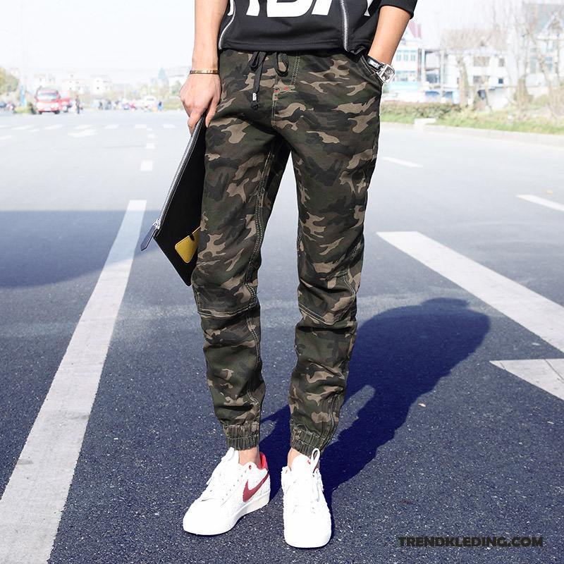 Broek Heren Slim Fit Mini Joggingbroek Harlan Mannelijk Casual Broek Camouflage Zwart